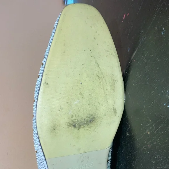 Versace Light Blue Rhinestone Loafers - Picture 5 of 8